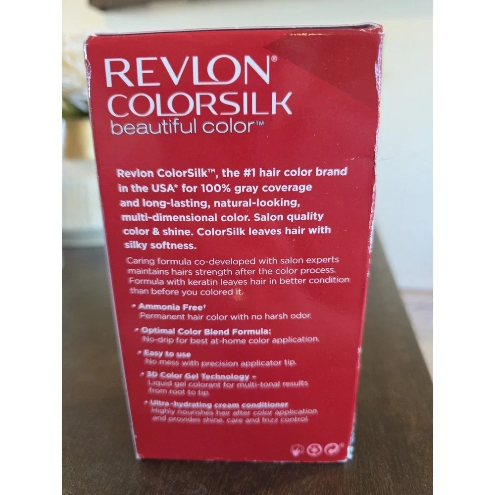 Revlon color silk 50 light ash brown permanent‎ one application
